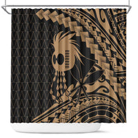 Ikaika Hawaiian Mythic Koa Tribal Warrior Shower Curtain LT9 Gold - Polynesian Pride