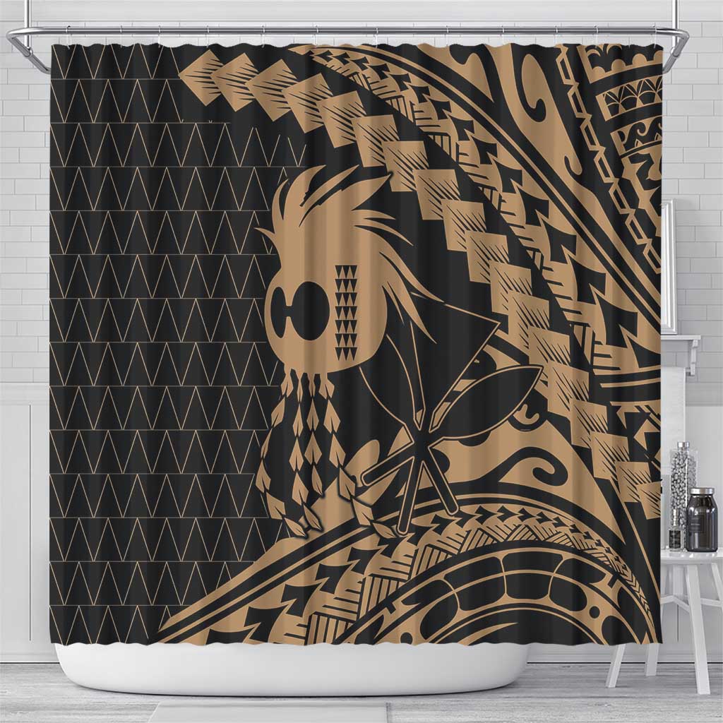 Ikaika Hawaiian Mythic Koa Tribal Warrior Shower Curtain LT9 - Polynesian Pride