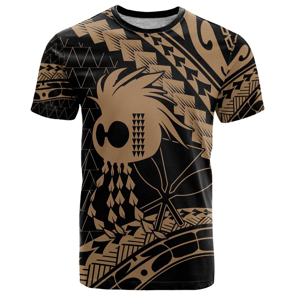 Ikaika Hawaiian Mythic Koa Tribal Warrior T Shirt LT9 Gold - Polynesian Pride