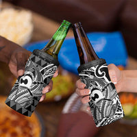 Koa Ikaika Warrior Helmet with Shark 4 in 1 Can Cooler Tumbler Black Kakau Style