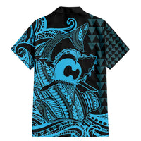 Koa Ikaika Warrior Helmet with Shark Family Matching Mermaid Dress and Hawaiian Shirt Blue Kakau Style LT9 - Polynesian Pride