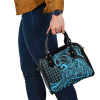 Koa Ikaika Warrior Helmet with Shark Shoulder Handbag Blue Kakau Style LT9 - Polynesian Pride