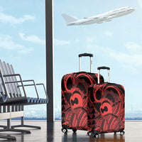 Koa Ikaika Warrior Helmet with Shark Luggage Cover Red Kakau Style