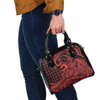Koa Ikaika Warrior Helmet with Shark Shoulder Handbag Red Kakau Style LT9 - Polynesian Pride