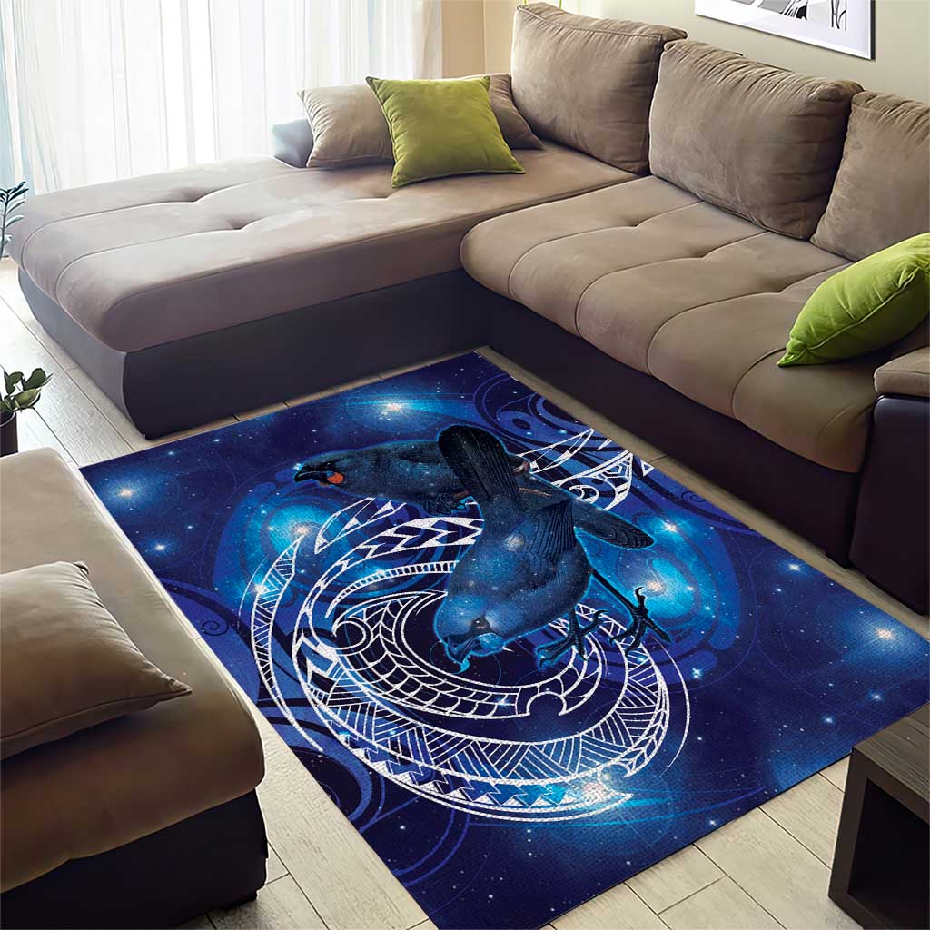 North Island Kokako and South Island Kokako Area Rug New Zealand Native Bird with Galaxy Vibe LT9 - Polynesian Pride
