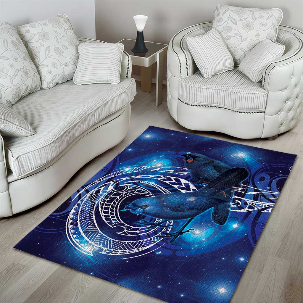 North Island Kokako and South Island Kokako Area Rug New Zealand Native Bird with Galaxy Vibe LT9 - Polynesian Pride