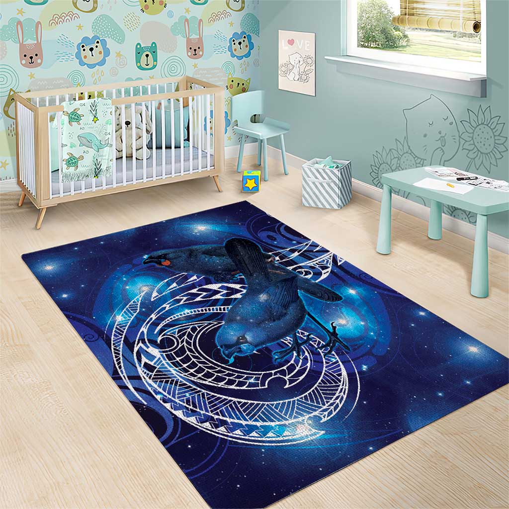 North Island Kokako and South Island Kokako Area Rug New Zealand Native Bird with Galaxy Vibe LT9 - Polynesian Pride