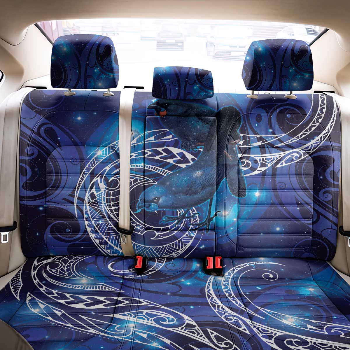 North Island Kokako and South Island Kokako Back Car Seat Cover New Zealand Native Bird with Galaxy Vibe LT9 - Polynesian Pride