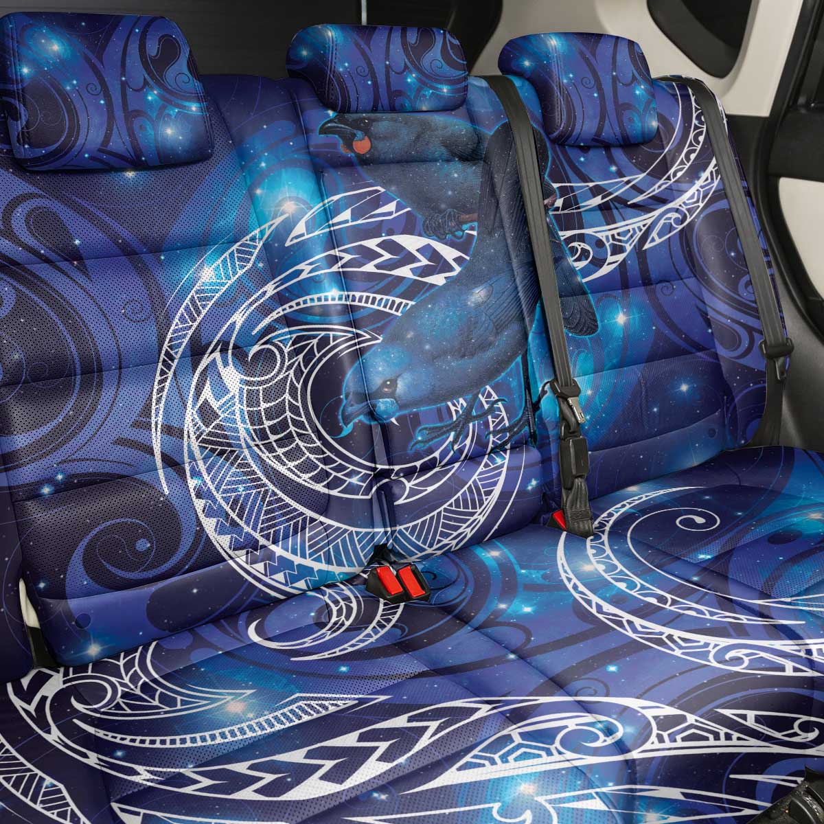 North Island Kokako and South Island Kokako Back Car Seat Cover New Zealand Native Bird with Galaxy Vibe LT9 - Polynesian Pride