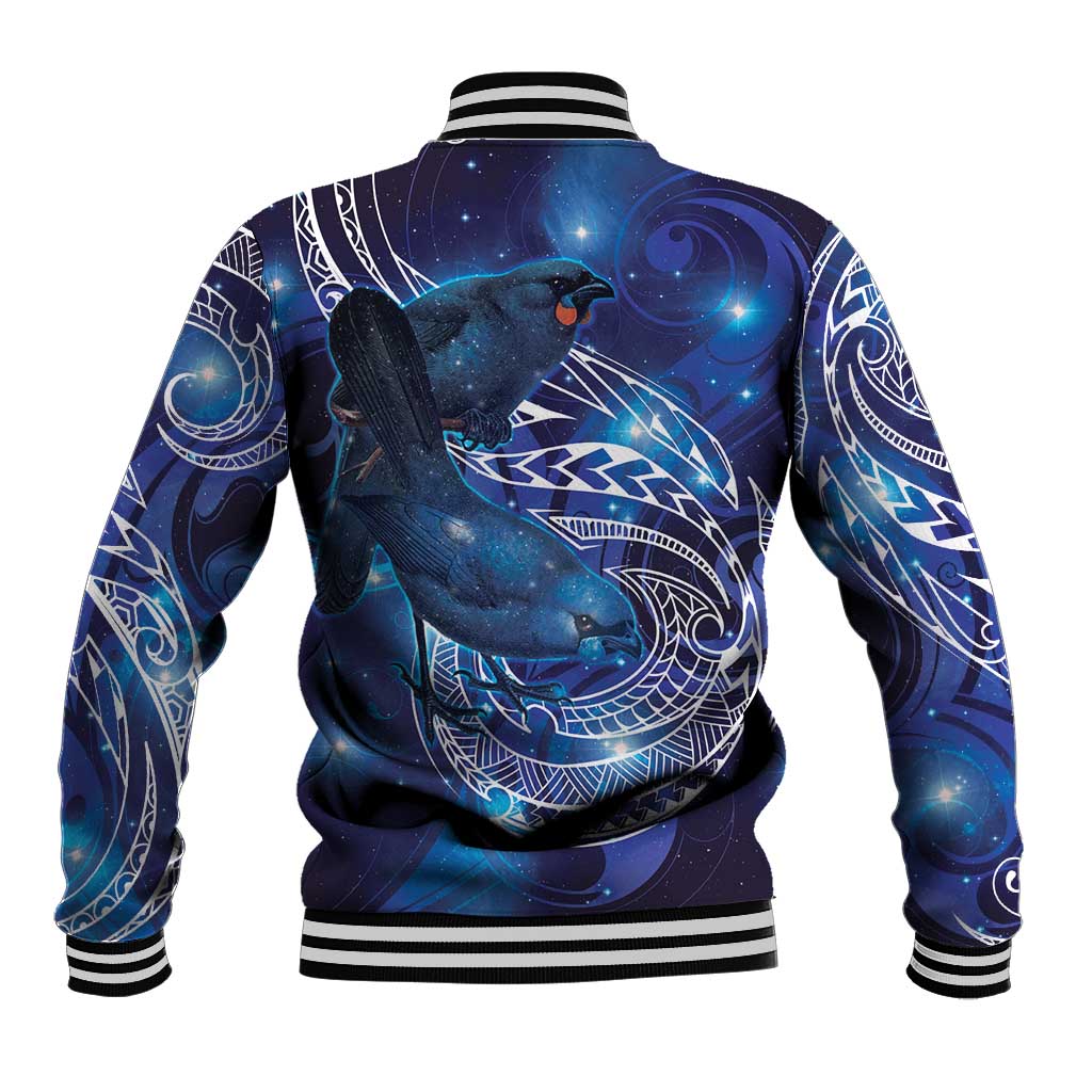 North Island Kokako and South Island Kokako Baseball Jacket New Zealand Native Bird with Galaxy Vibe LT9 - Polynesian Pride