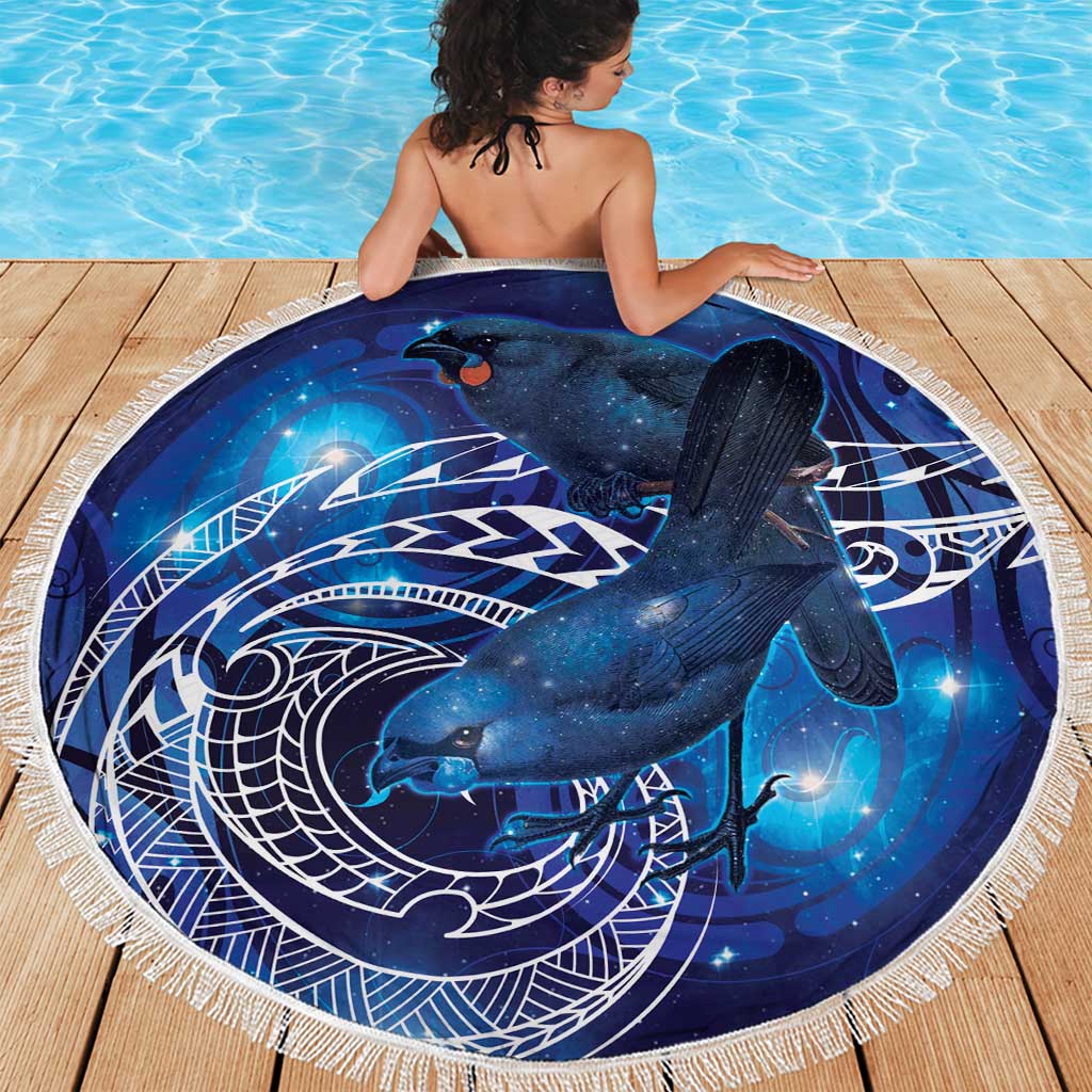 North Island Kokako and South Island Kokako Beach Blanket New Zealand Native Bird with Galaxy Vibe LT9 - Polynesian Pride