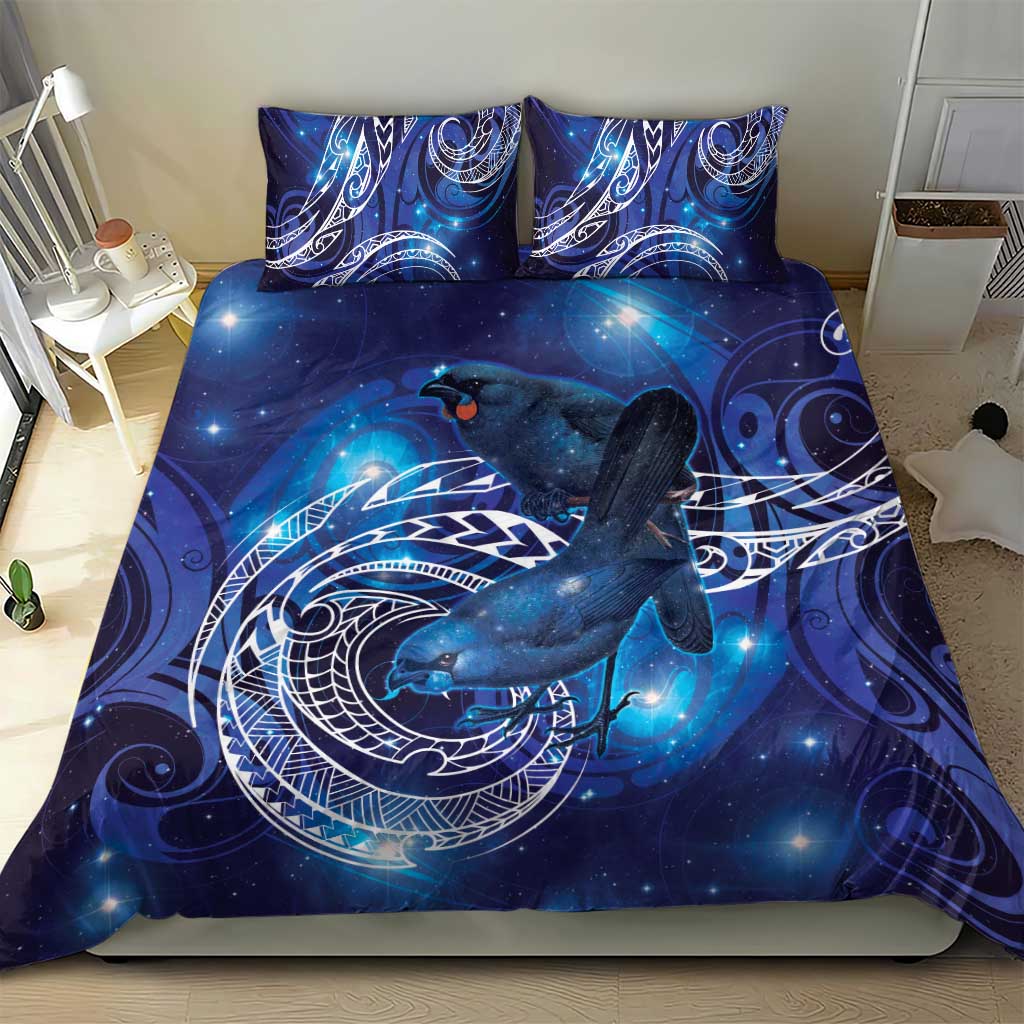 North Island Kokako and South Island Kokako Bedding Set New Zealand Native Bird with Galaxy Vibe LT9 - Polynesian Pride