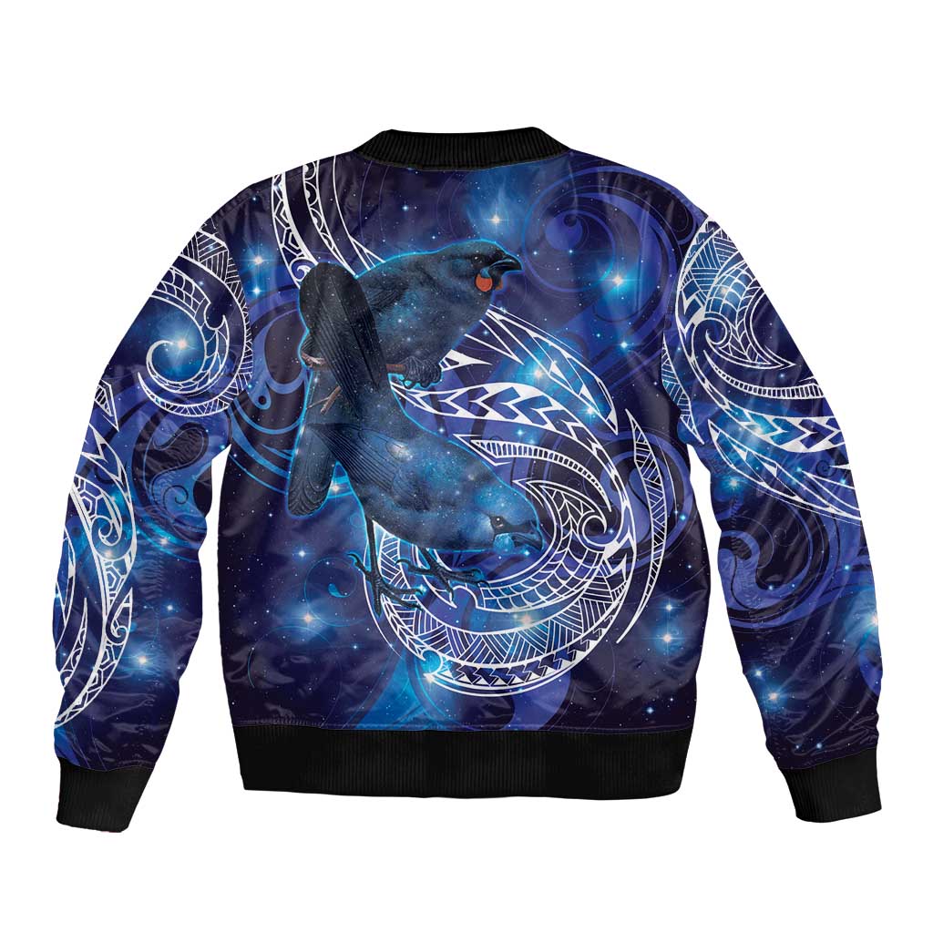 North Island Kokako and South Island Kokako Bomber Jacket New Zealand Native Bird with Galaxy Vibe LT9 - Polynesian Pride
