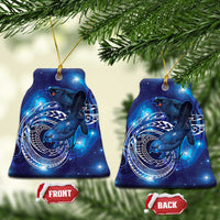 North Island Kokako and South Island Kokako Ceramic Ornament New Zealand Native Bird with Galaxy Vibe LT9 Bell Flake Galaxy - Polynesian Pride