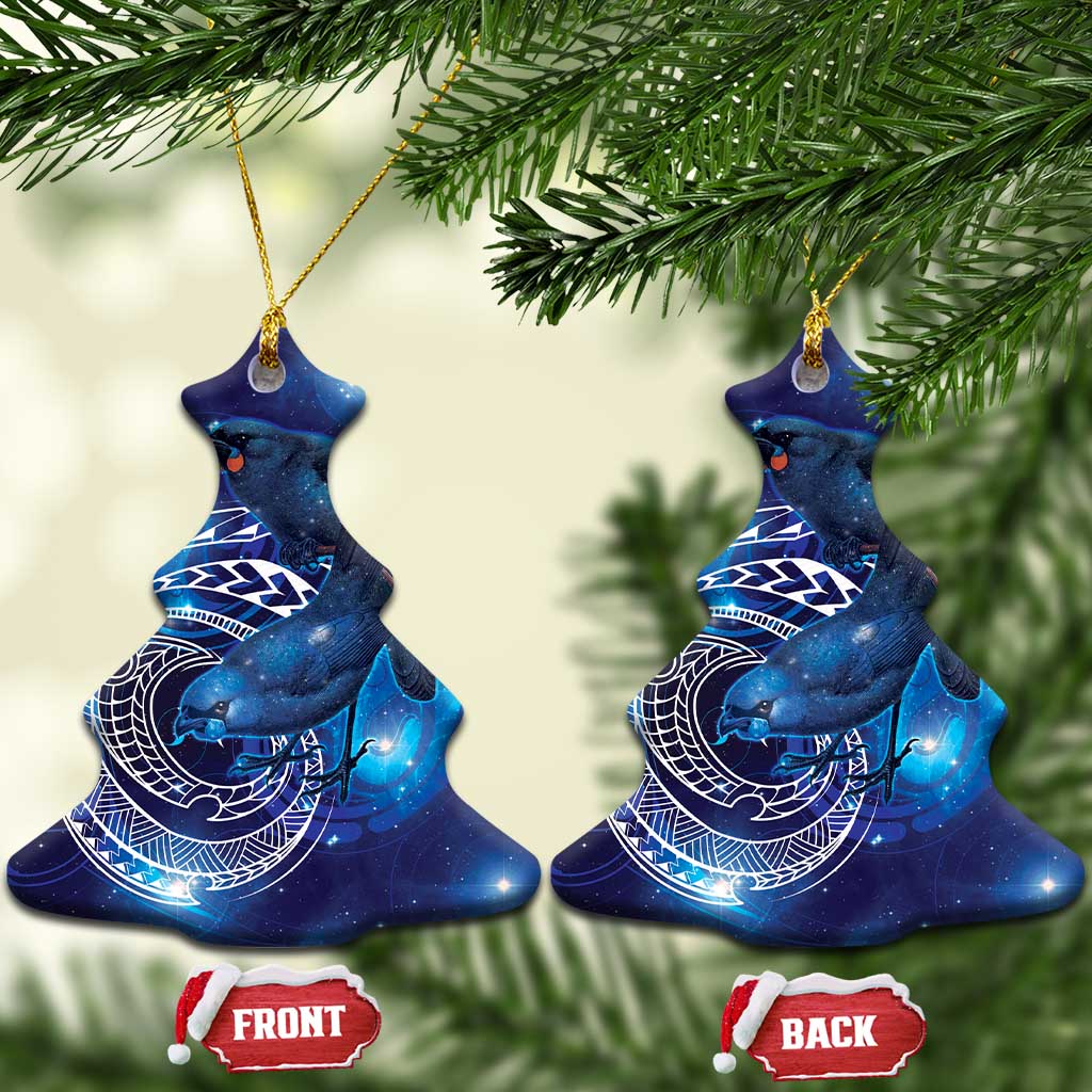 North Island Kokako and South Island Kokako Ceramic Ornament New Zealand Native Bird with Galaxy Vibe LT9 Christmas Tree Galaxy - Polynesian Pride