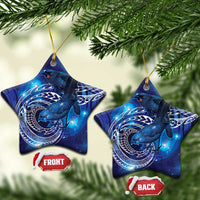 North Island Kokako and South Island Kokako Ceramic Ornament New Zealand Native Bird with Galaxy Vibe LT9 Star Galaxy - Polynesian Pride
