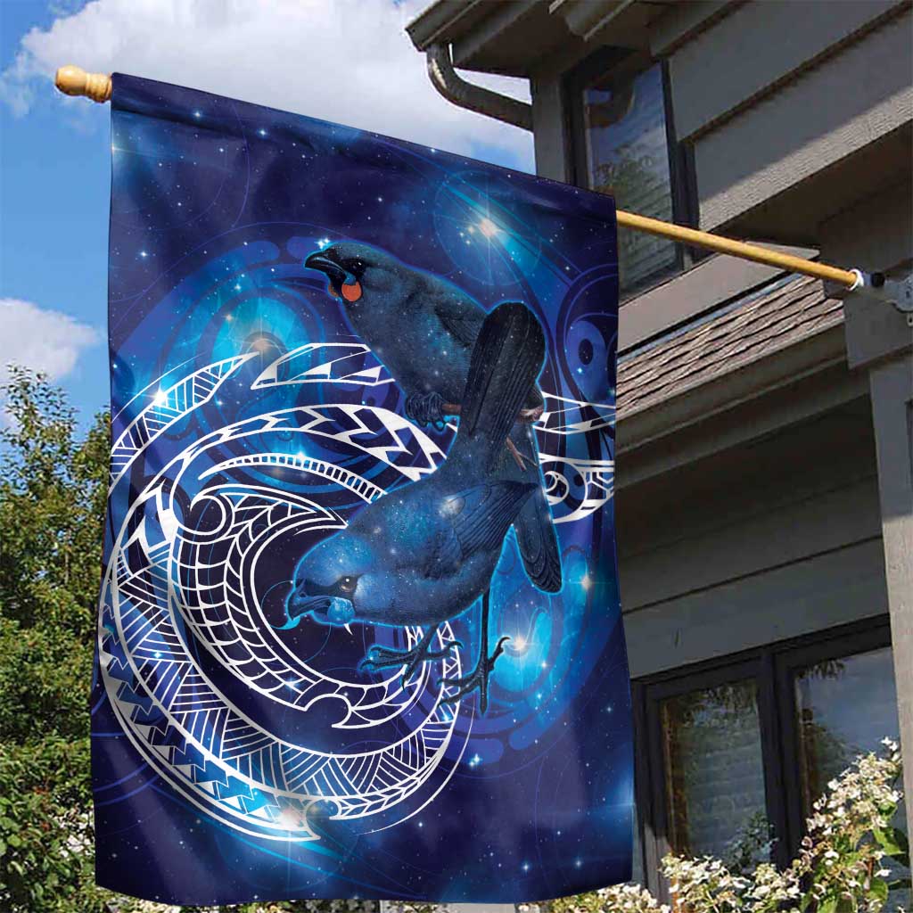 North Island Kokako and South Island Kokako Garden Flag New Zealand Native Bird with Galaxy Vibe LT9 - Polynesian Pride