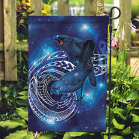 North Island Kokako and South Island Kokako Garden Flag New Zealand Native Bird with Galaxy Vibe LT9 Garden Flag Galaxy - Polynesian Pride