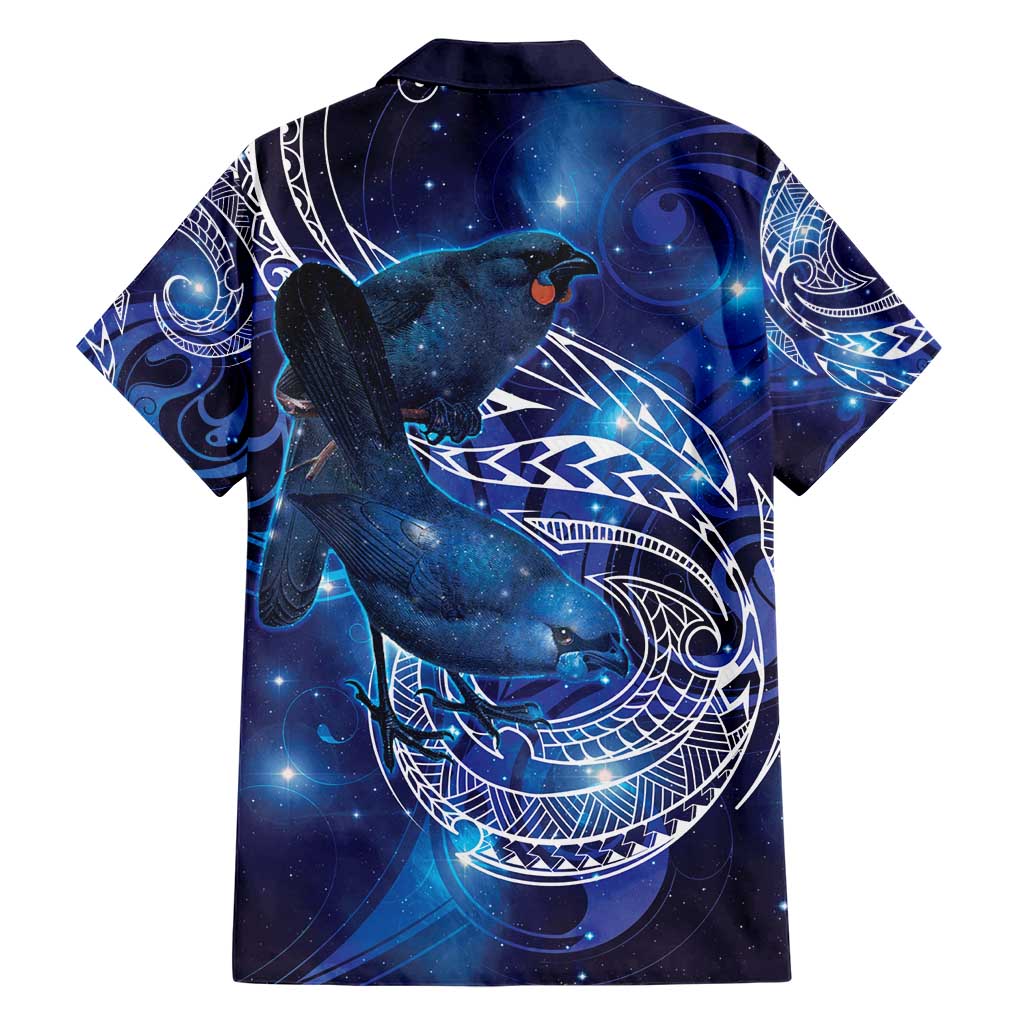 North Island Kokako and South Island Kokako Hawaiian Shirt New Zealand Native Bird with Galaxy Vibe LT9 - Polynesian Pride