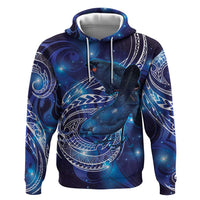 North Island Kokako and South Island Kokako Hoodie New Zealand Native Bird with Galaxy Vibe LT9 Pullover Hoodie Galaxy - Polynesian Pride