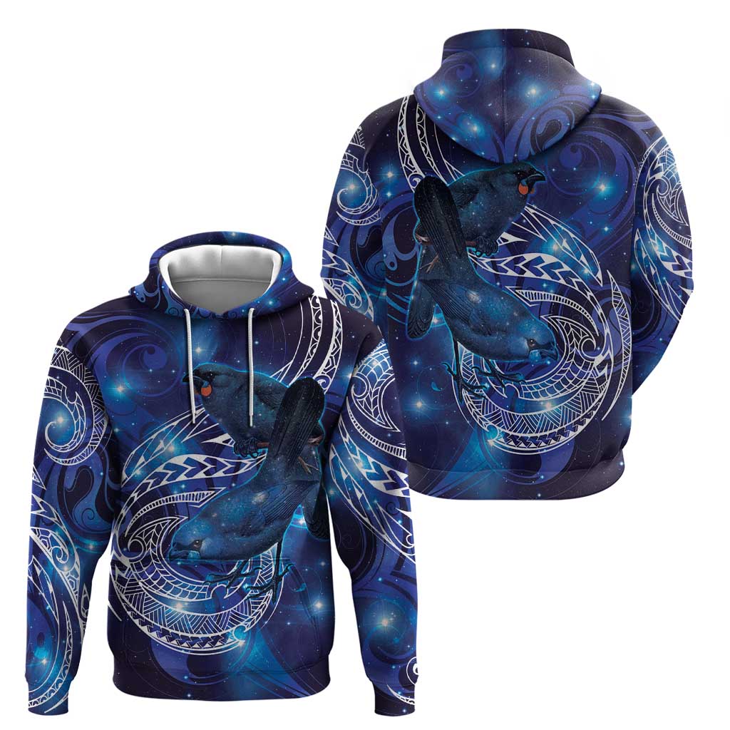 North Island Kokako and South Island Kokako Hoodie New Zealand Native Bird with Galaxy Vibe LT9 - Polynesian Pride