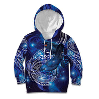 North Island Kokako and South Island Kokako Kid Hoodie New Zealand Native Bird with Galaxy Vibe LT9 Hoodie Galaxy - Polynesian Pride