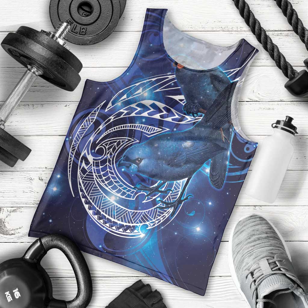 North Island Kokako and South Island Kokako Men Tank Top New Zealand Native Bird with Galaxy Vibe LT9 - Polynesian Pride