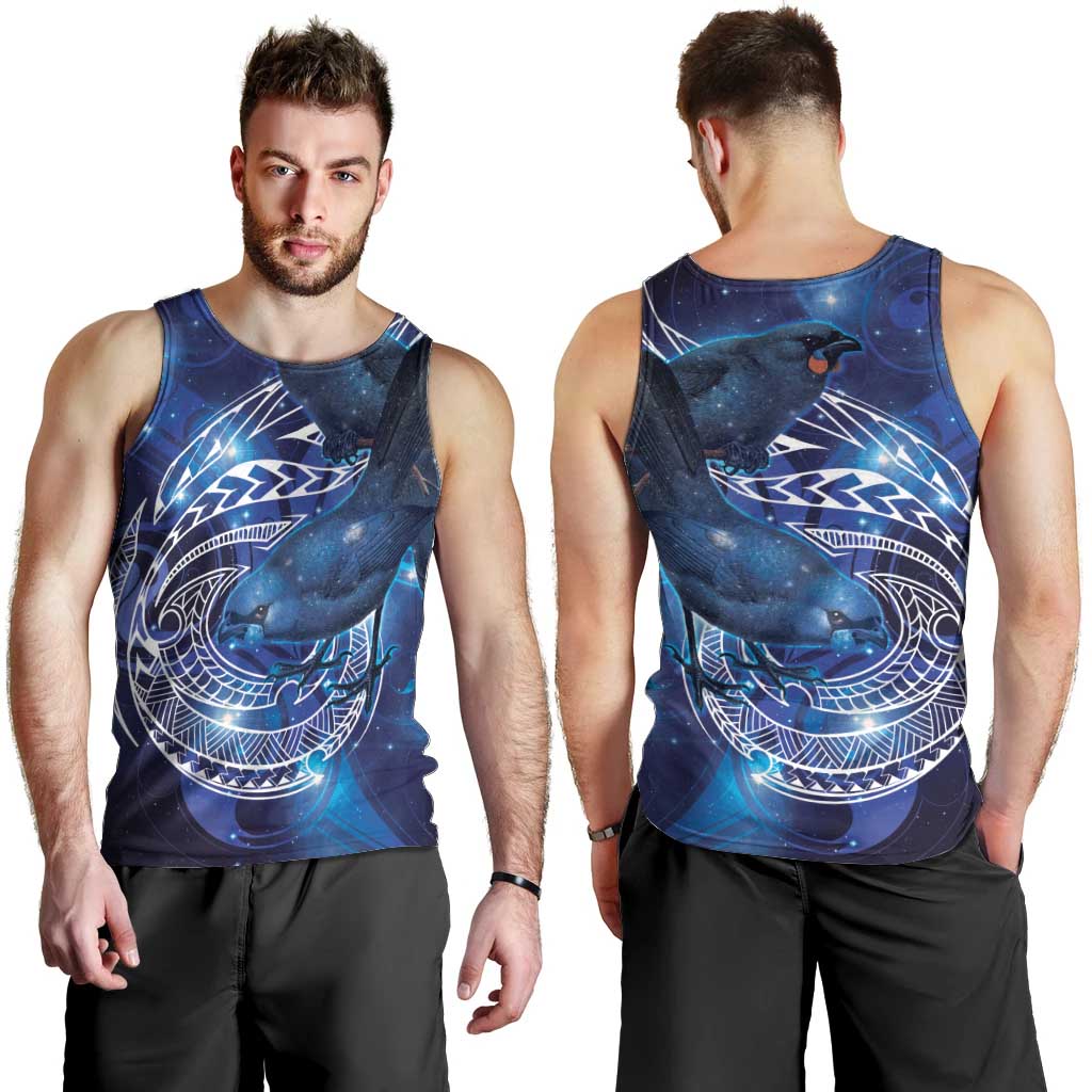 North Island Kokako and South Island Kokako Men Tank Top New Zealand Native Bird with Galaxy Vibe LT9 - Polynesian Pride