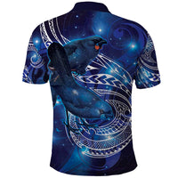 North Island Kokako and South Island Kokako Polo Shirt New Zealand Native Bird with Galaxy Vibe LT9 - Polynesian Pride