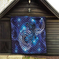 North Island Kokako and South Island Kokako Quilt New Zealand Native Bird with Galaxy Vibe LT9 - Polynesian Pride