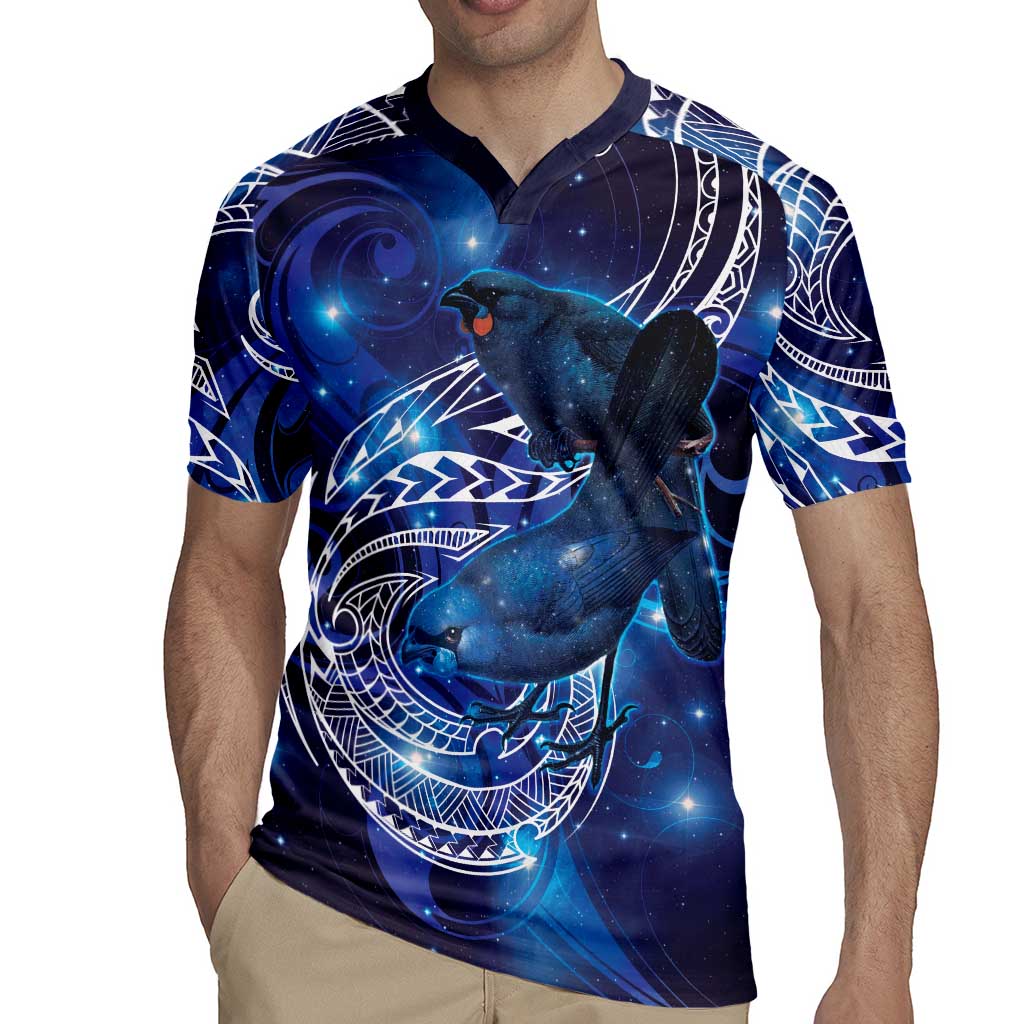 North Island Kokako and South Island Kokako Rugby Jersey New Zealand Native Bird with Galaxy Vibe LT9 - Polynesian Pride