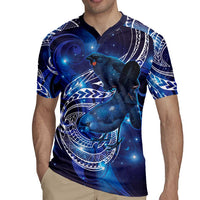 North Island Kokako and South Island Kokako Rugby Jersey New Zealand Native Bird with Galaxy Vibe LT9 - Polynesian Pride