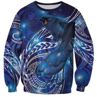 North Island Kokako and South Island Kokako Sweatshirt New Zealand Native Bird with Galaxy Vibe LT9 Unisex Galaxy - Polynesian Pride