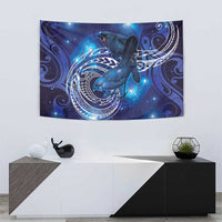 North Island Kokako and South Island Kokako Tapestry New Zealand Native Bird with Galaxy Vibe LT9 - Polynesian Pride