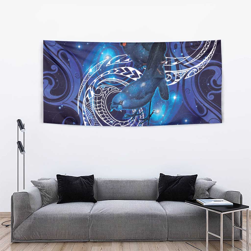 North Island Kokako and South Island Kokako Tapestry New Zealand Native Bird with Galaxy Vibe LT9 - Polynesian Pride