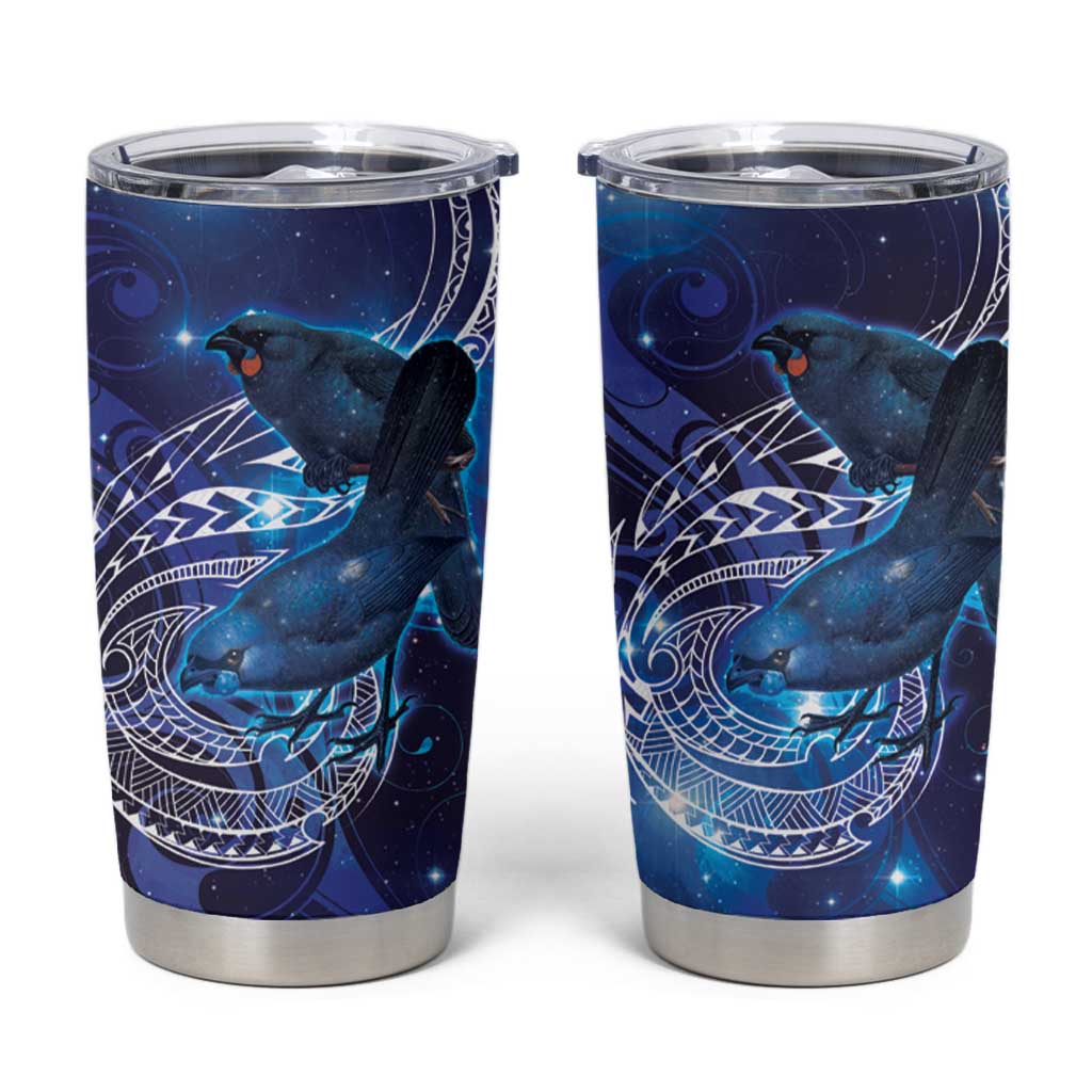 North Island Kokako and South Island Kokako Tumbler Cup New Zealand Native Bird with Galaxy Vibe LT9 Galaxy - Polynesian Pride
