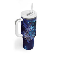 North Island Kokako and South Island Kokako Tumbler With Handle New Zealand Native Bird with Galaxy Vibe LT9 - Polynesian Pride