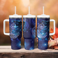 North Island Kokako and South Island Kokako Tumbler With Handle New Zealand Native Bird with Galaxy Vibe LT9 - Polynesian Pride