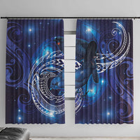 North Island Kokako and South Island Kokako Window Curtain New Zealand Native Bird with Galaxy Vibe LT9 With Hooks Galaxy - Polynesian Pride