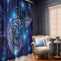 North Island Kokako and South Island Kokako Window Curtain New Zealand Native Bird with Galaxy Vibe LT9 - Polynesian Pride