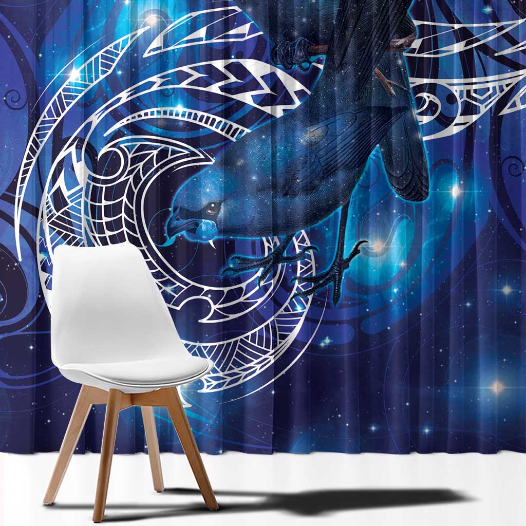 North Island Kokako and South Island Kokako Window Curtain New Zealand Native Bird with Galaxy Vibe LT9 - Polynesian Pride