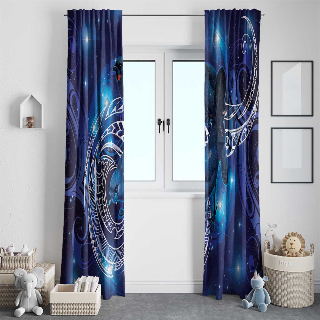 North Island Kokako and South Island Kokako Window Curtain New Zealand Native Bird with Galaxy Vibe LT9 - Polynesian Pride