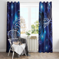 North Island Kokako and South Island Kokako Window Curtain New Zealand Native Bird with Galaxy Vibe LT9 - Polynesian Pride