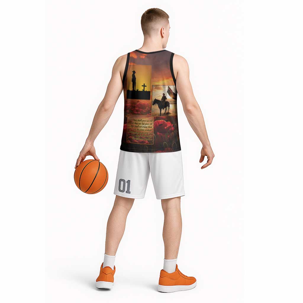 ANZAC Day Film Reel Lest We Forget Basketball Jersey Australia NZ Memorial