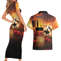 ANZAC Day Film Reel Lest We Forget Couples Matching Short Sleeve Bodycon Dress and Hawaiian Shirt Australia NZ Memorial LT9 - Polynesian Pride
