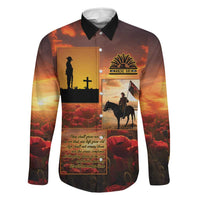ANZAC Day Film Reel Lest We Forget Family Matching Mermaid Dress and Hawaiian Shirt Australia NZ Memorial LT9 Dad's Shirt - Long Sleeve Red - Polynesian Pride