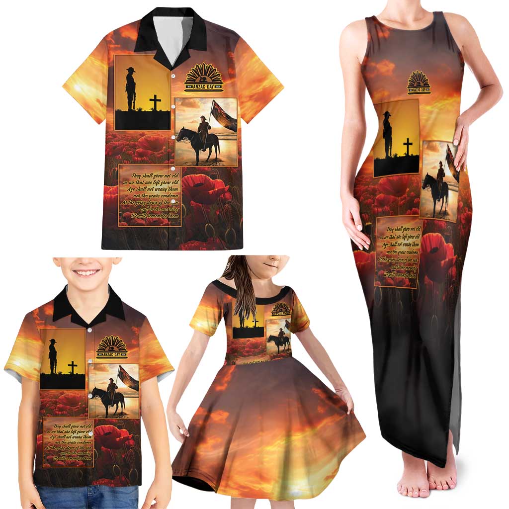 ANZAC Day Film Reel Lest We Forget Family Matching Tank Maxi Dress and Hawaiian Shirt Australia NZ Memorial LT9 - Polynesian Pride