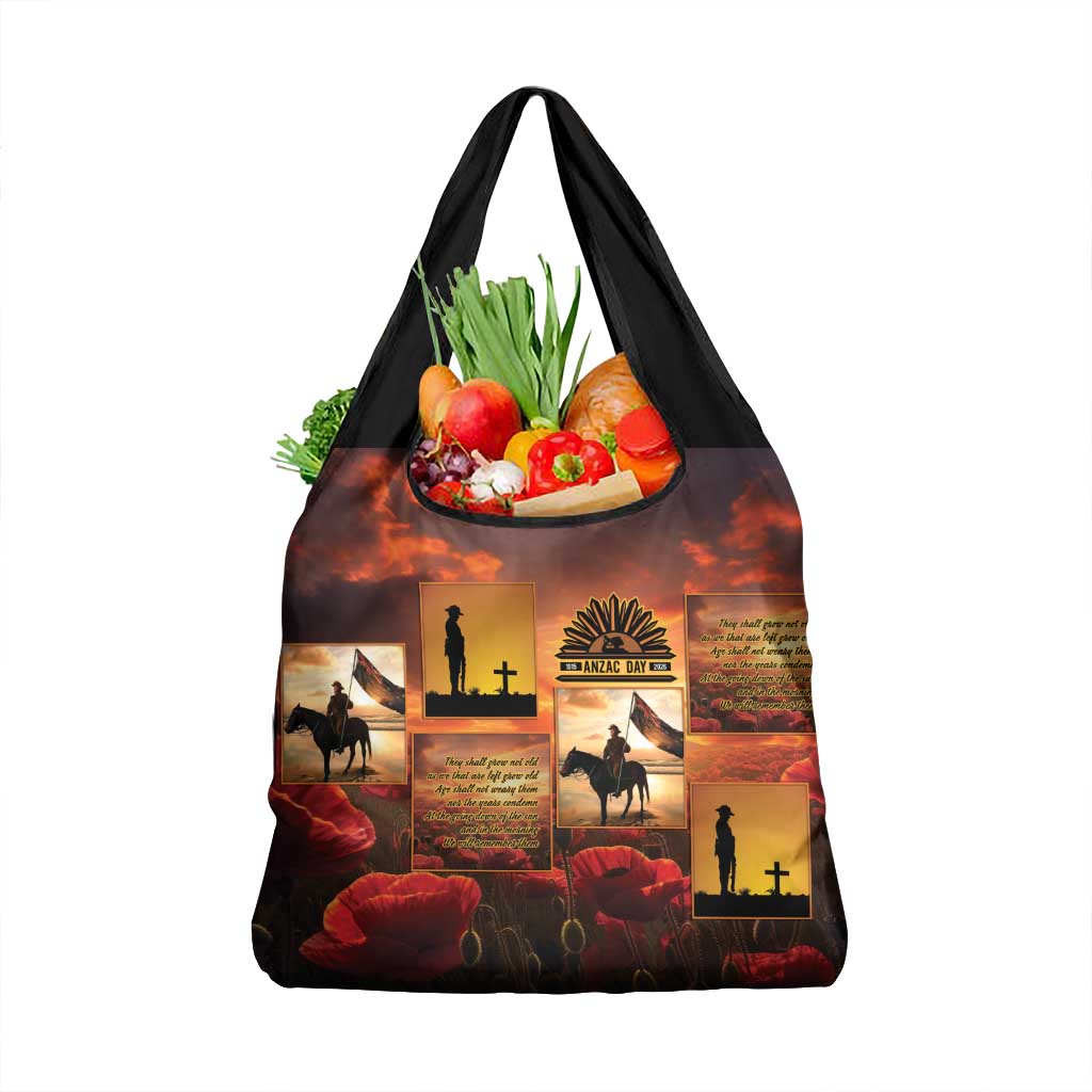 ANZAC Day Film Reel Lest We Forget Grocery Bag Australia NZ Memorial