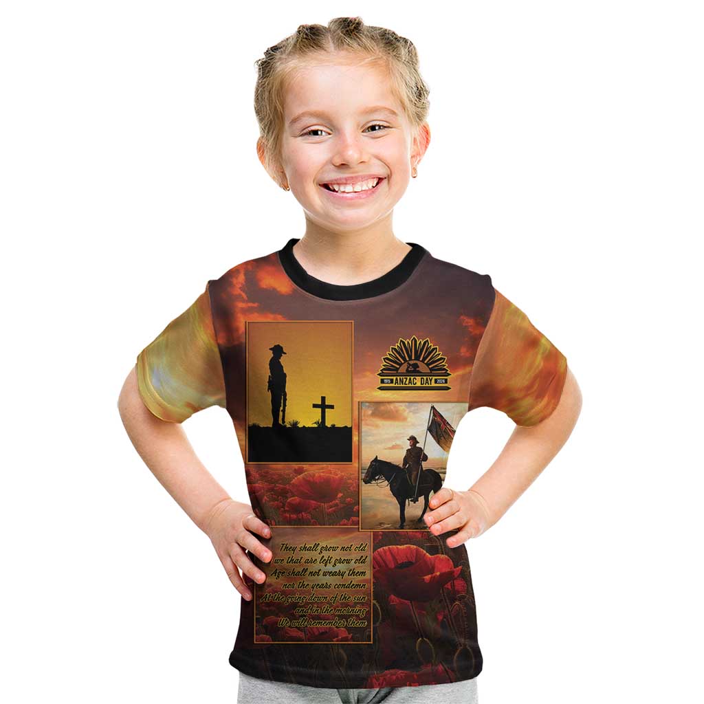 ANZAC Day Film Reel Lest We Forget Kid T Shirt Australia NZ Memorial