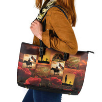 ANZAC Day Film Reel Lest We Forget Leather Tote Bag Australia NZ Memorial